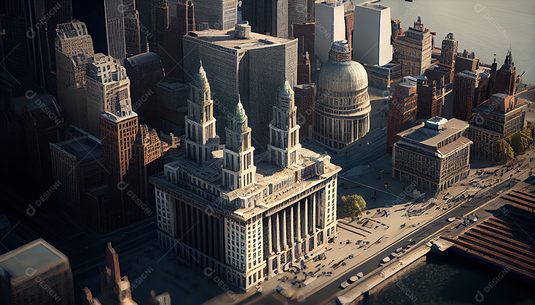 Cidade moderna à noite.