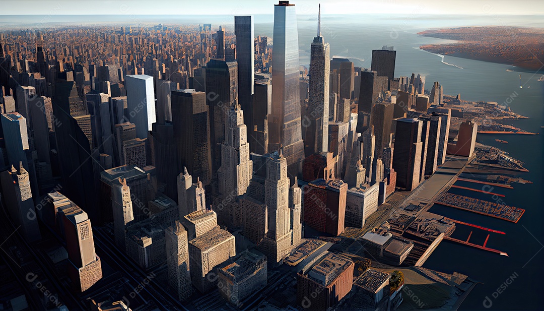 Cidade moderna à noite.