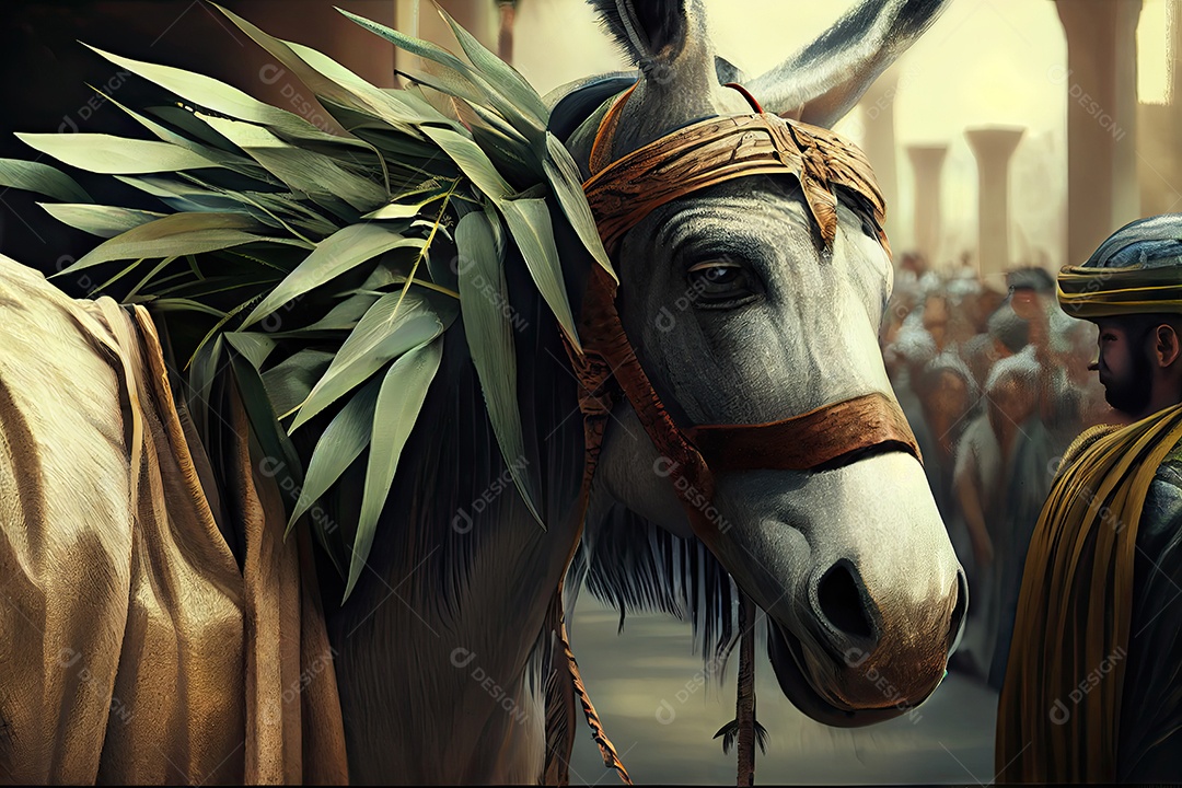 Domingo de Ramos por ocasião da entrada de Jesus em Jerusalém.