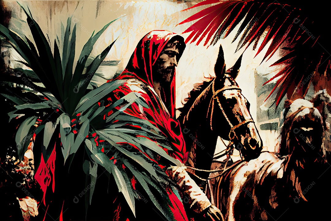 Domingo de Ramos por ocasião da entrada de Jesus em Jerusalém.