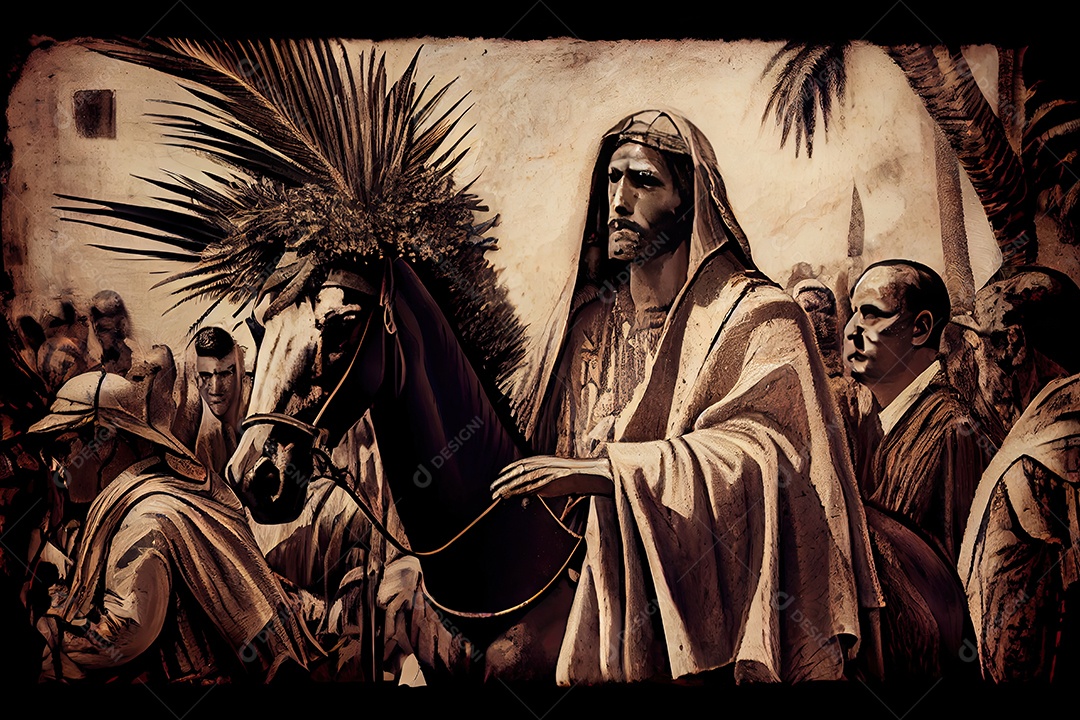 Domingo de Ramos por ocasião da entrada de Jesus em Jerusalém.