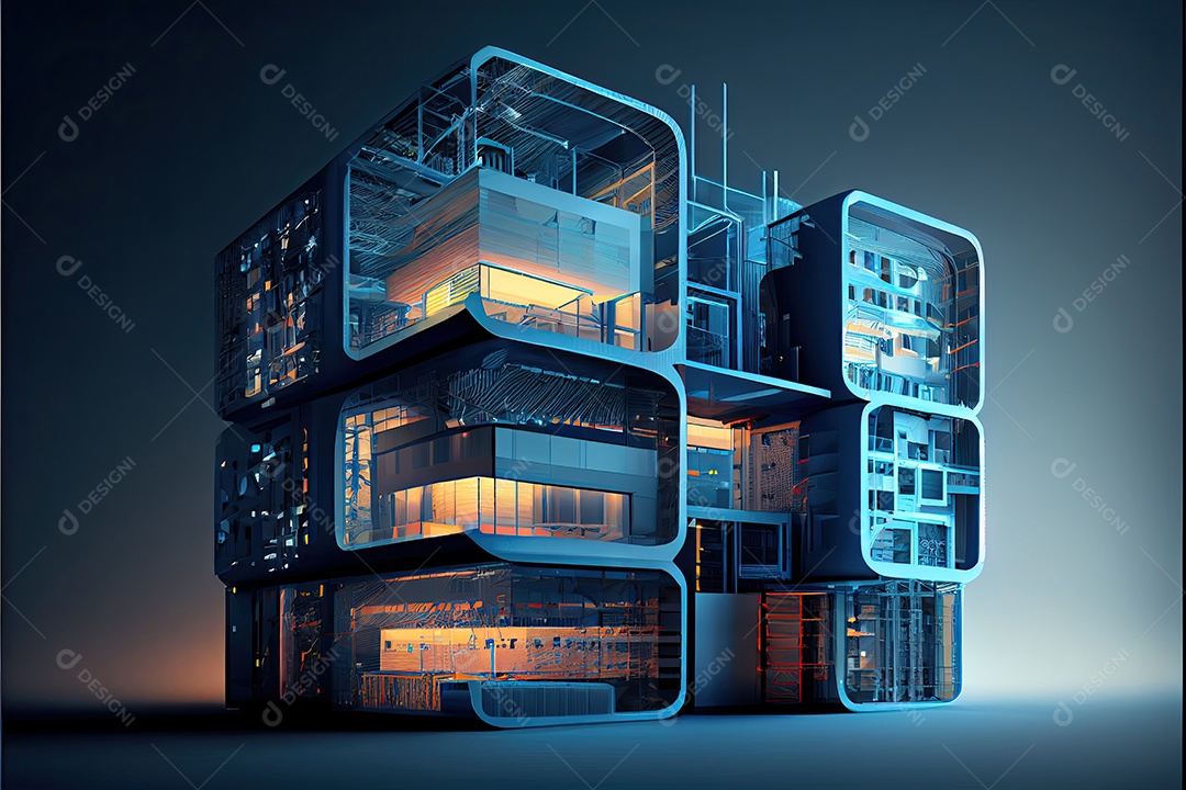 Sistemas de computador de arquitetura de desenvolvimento de moderno futurista.