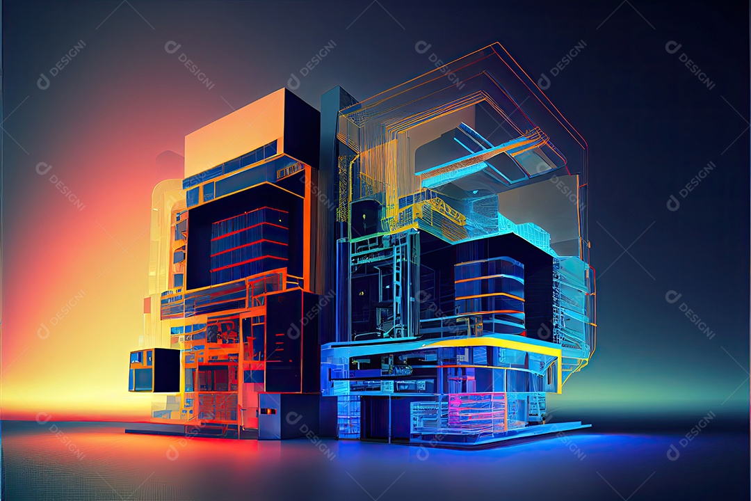 Sistemas de computador de arquitetura de desenvolvimento de moderno futurista.
