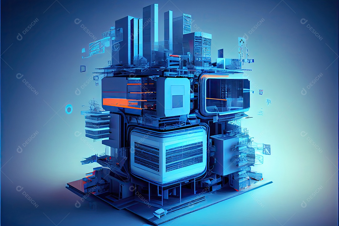 Sistemas de computador de arquitetura de desenvolvimento de moderno futurista.