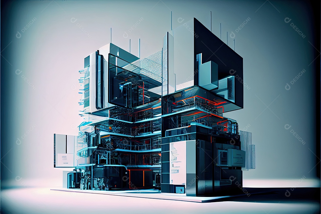 Sistemas de computador de arquitetura de desenvolvimento de moderno futurista.