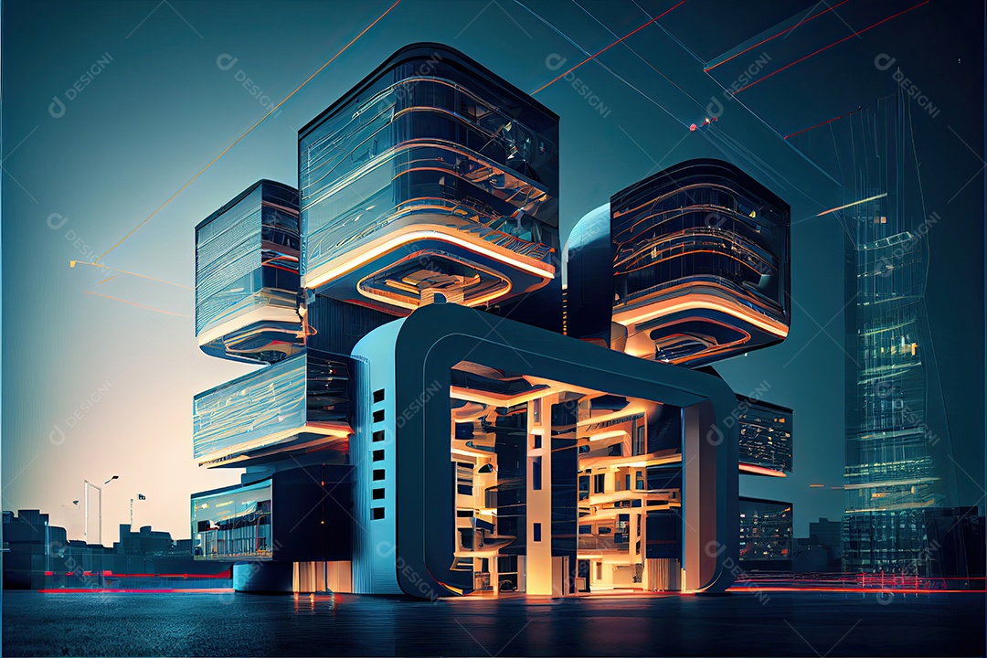 Sistemas de computador de arquitetura de desenvolvimento de moderno futurista.