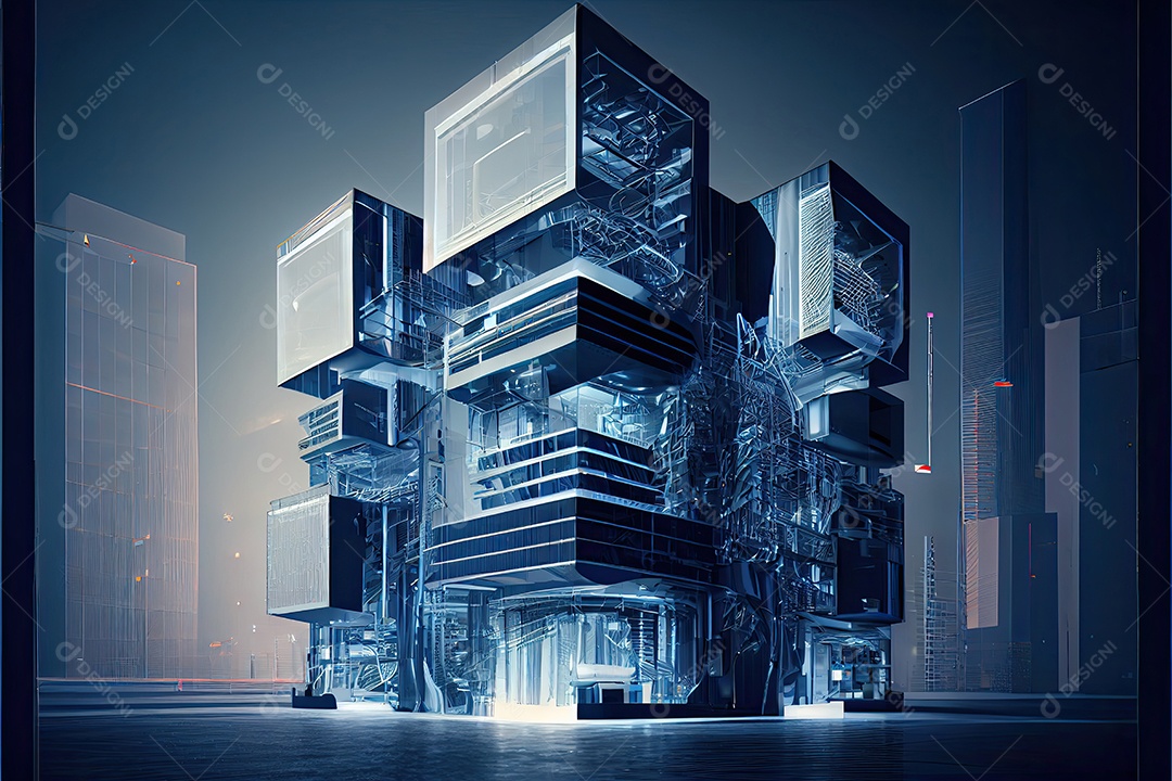 Sistemas de computador de arquitetura de desenvolvimento de moderno futurista.