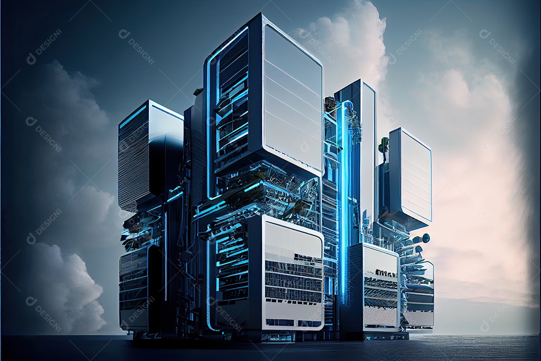 Sistemas de computador de arquitetura de desenvolvimento de moderno futurista.