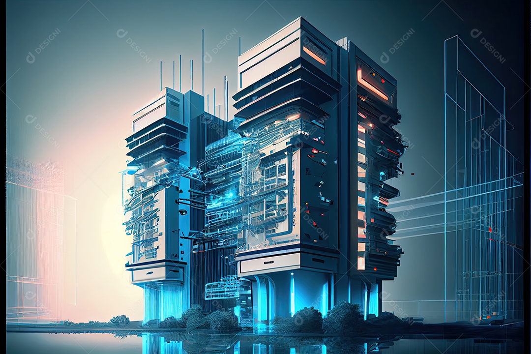 Sistemas de computador de arquitetura de desenvolvimento de moderno futurista.