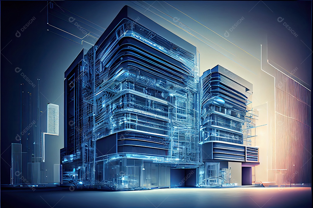 Sistemas de computador de arquitetura de desenvolvimento de moderno futurista.