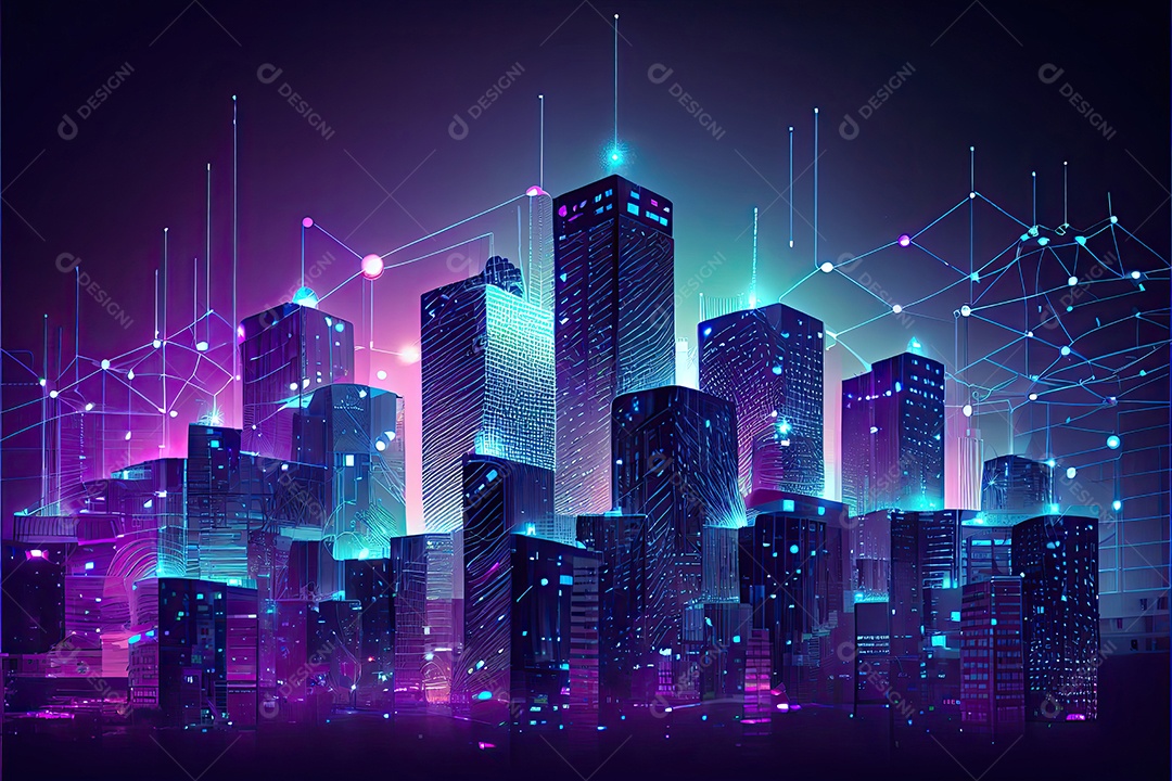 Cidade inteligente internet das coisas.