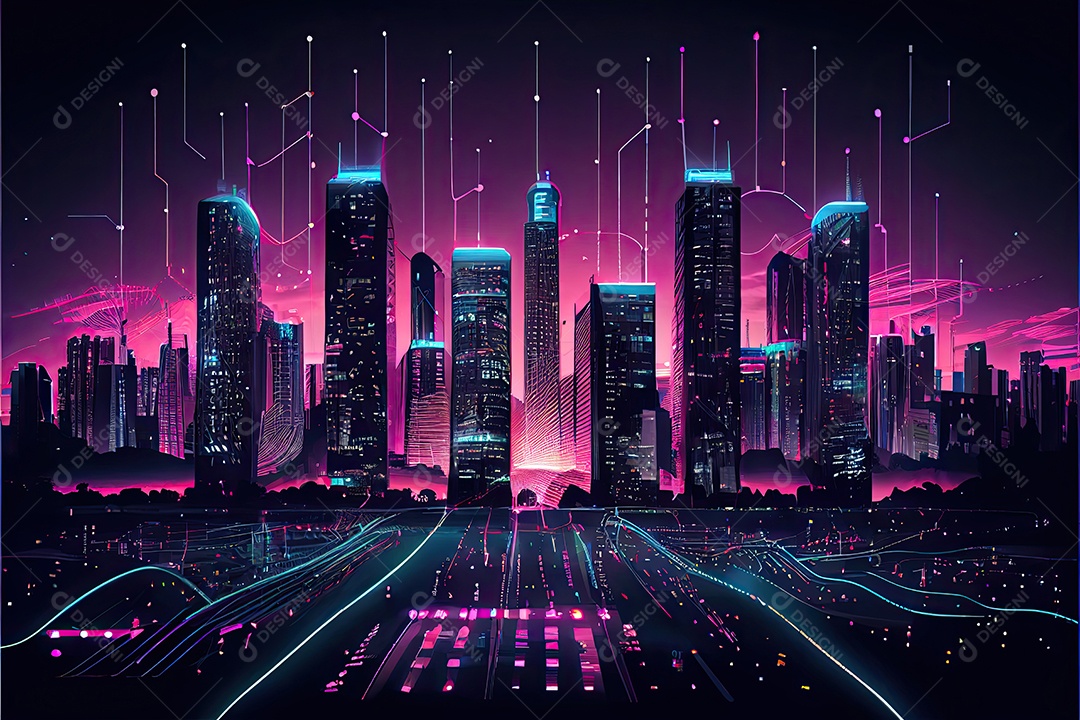 Cidade inteligente internet das coisas.