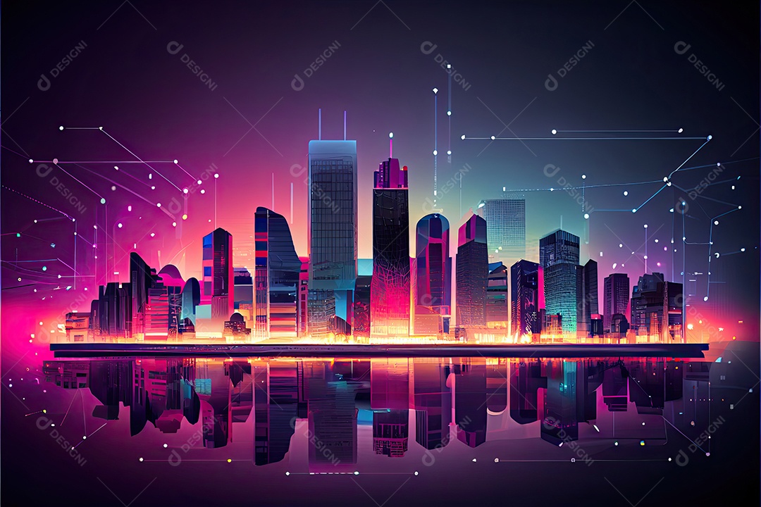 Cidade inteligente internet das coisas.