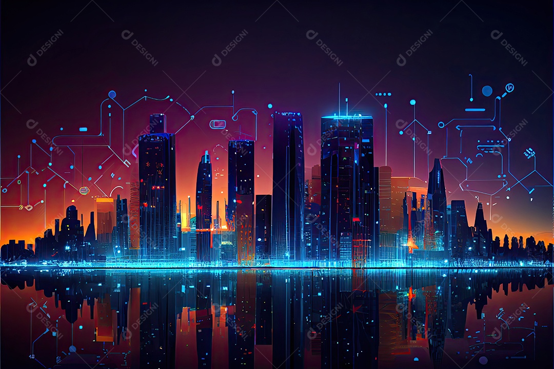 Cidade inteligente internet das coisas.