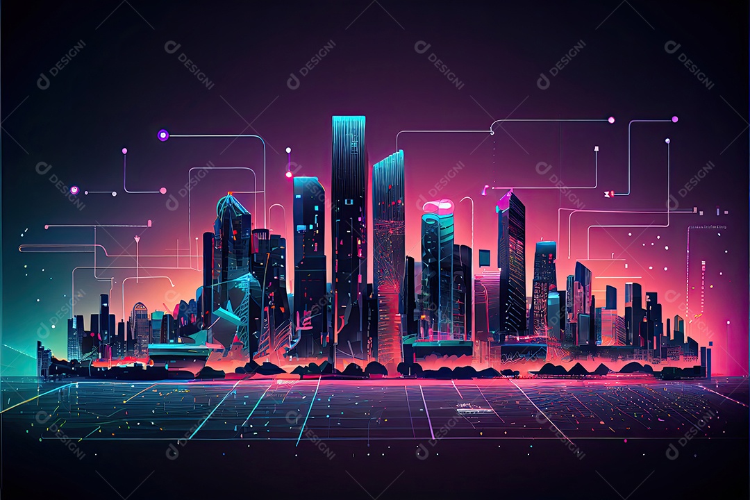 Cidade inteligente internet das coisas.