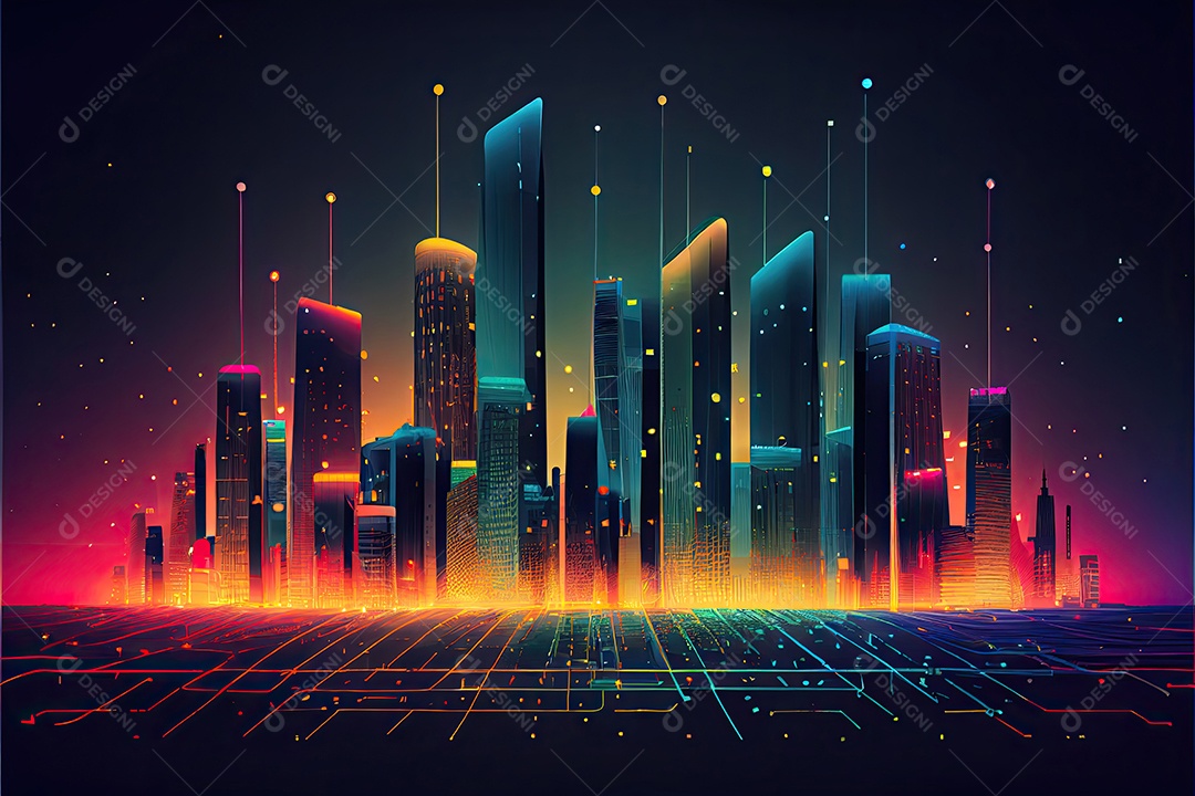 Cidade inteligente internet das coisas.