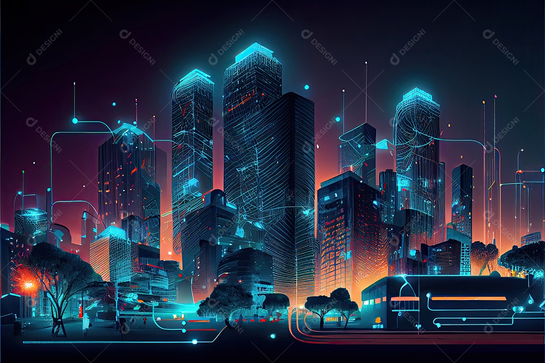 Cidade inteligente internet das coisas.