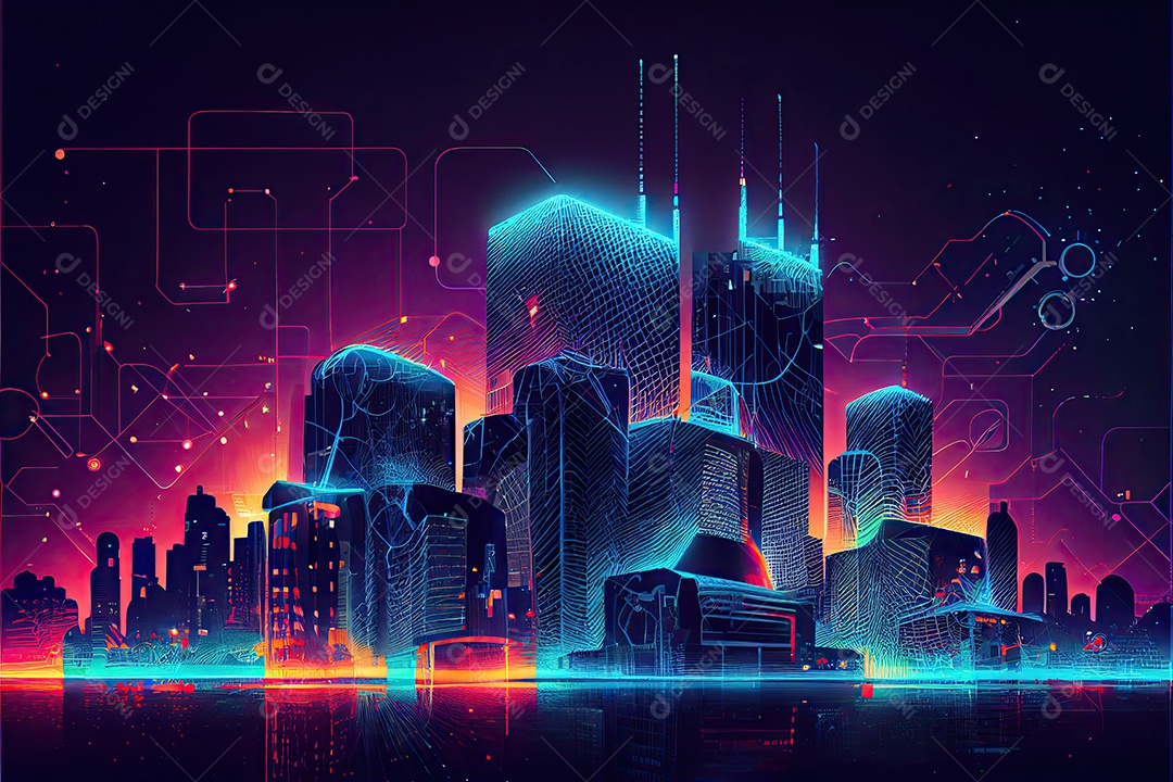 Cidade inteligente internet das coisas.