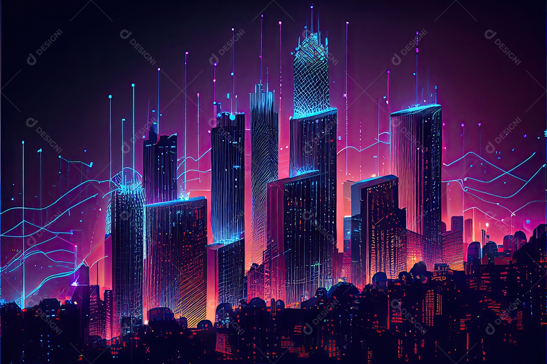 Cidade inteligente internet das coisas.