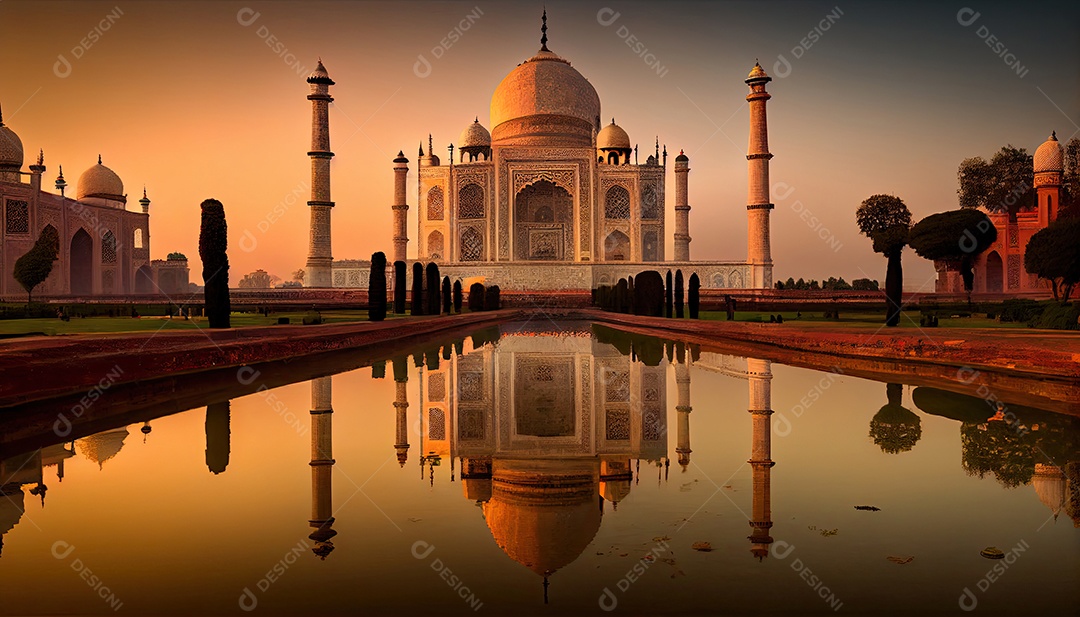 Taj mahal no país de agra.