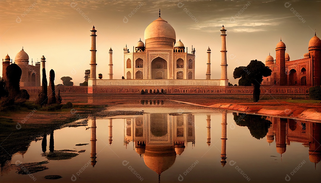 Taj mahal no país de agra.