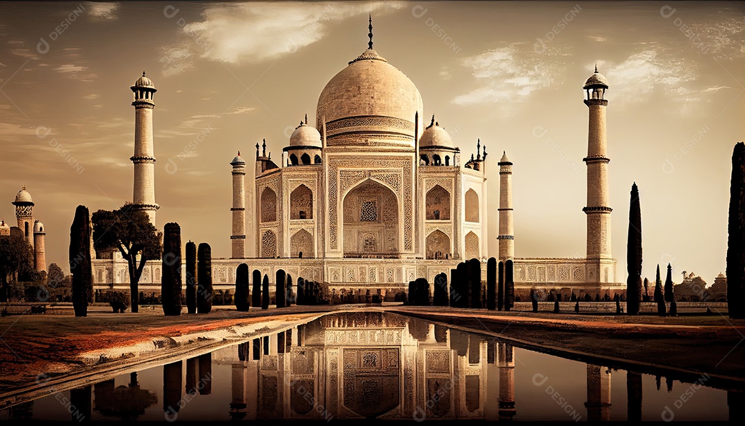 Taj mahal no país de agra.