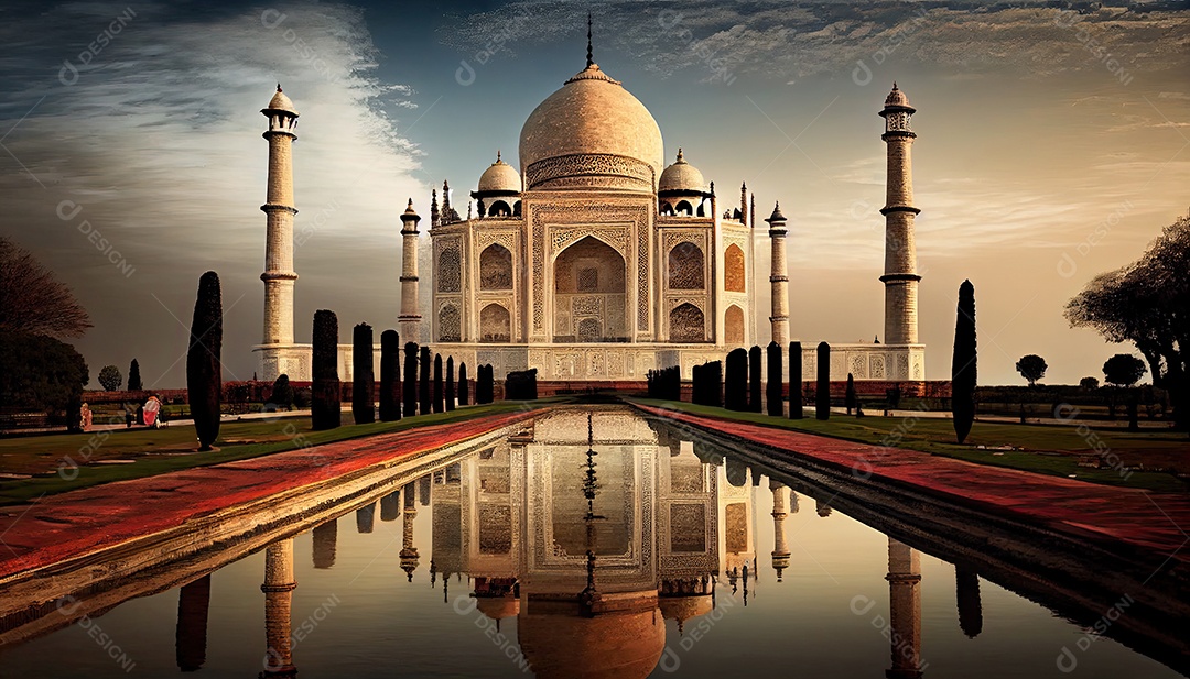 Taj mahal no país de agra.