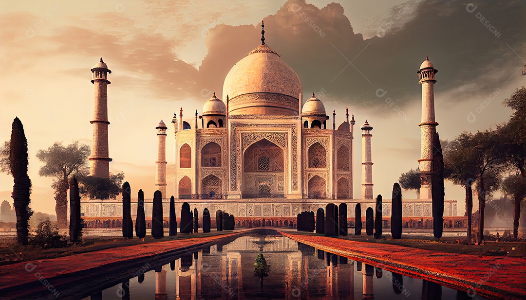 Taj mahal no país de agra.