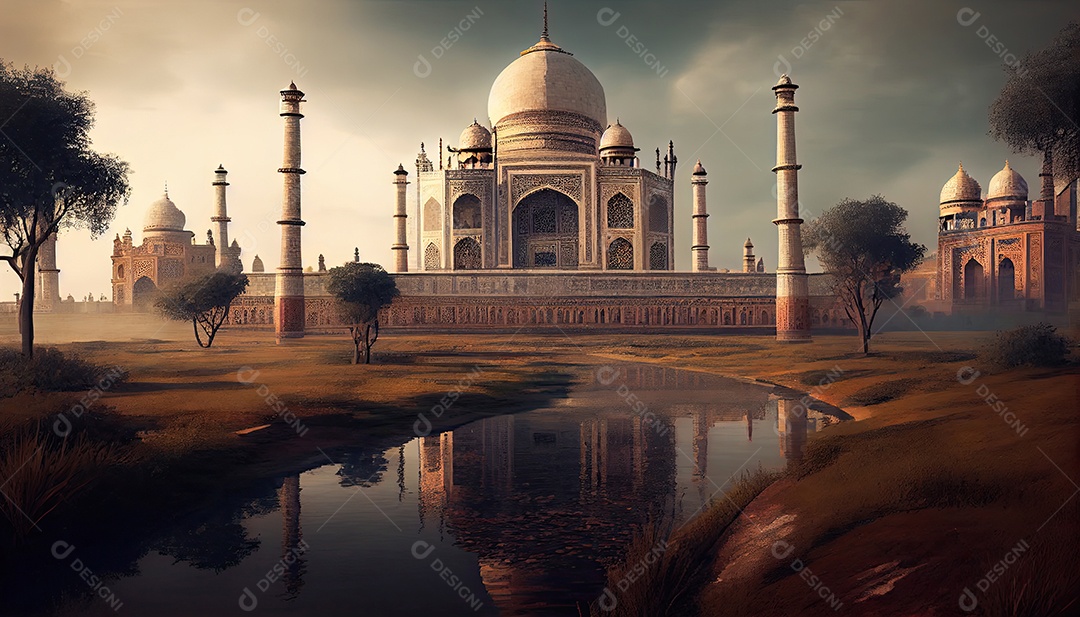 Taj mahal no país de agra.