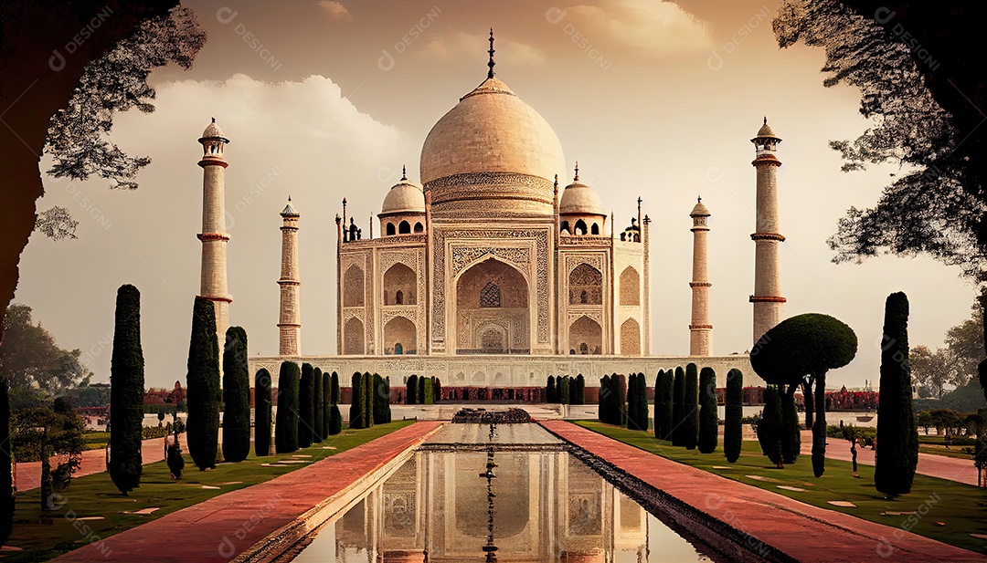 Taj mahal no país de agra.