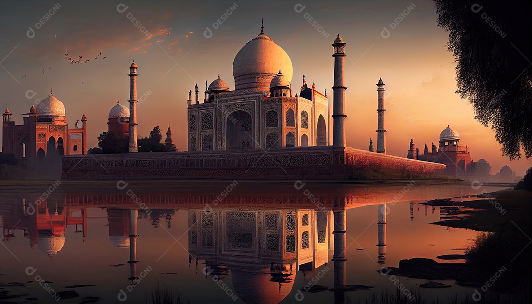 Taj mahal no país de agra.