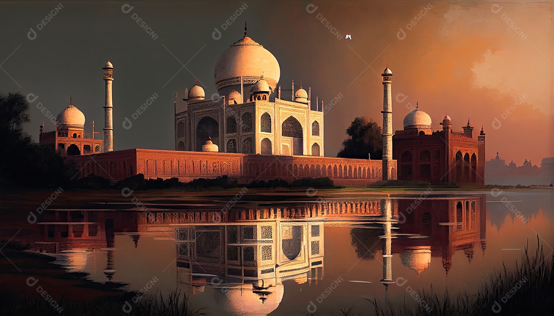 Taj mahal no país de agra.