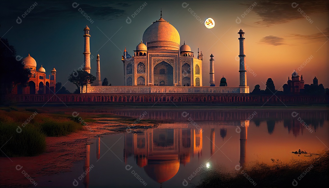 Taj mahal no país de agra.