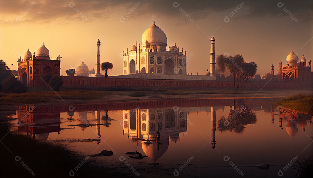 Taj mahal no país de agra.