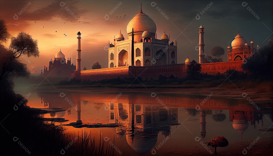 Taj mahal no país de agra.