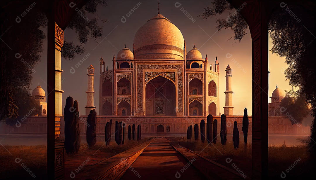 Taj mahal no país de agra.