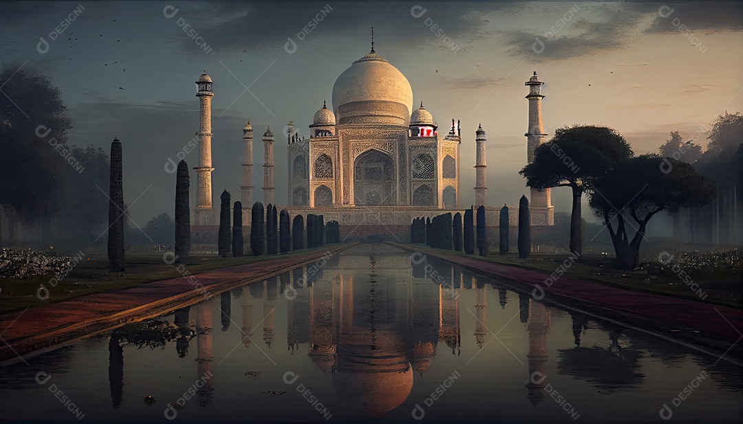 Taj mahal no país de agra.