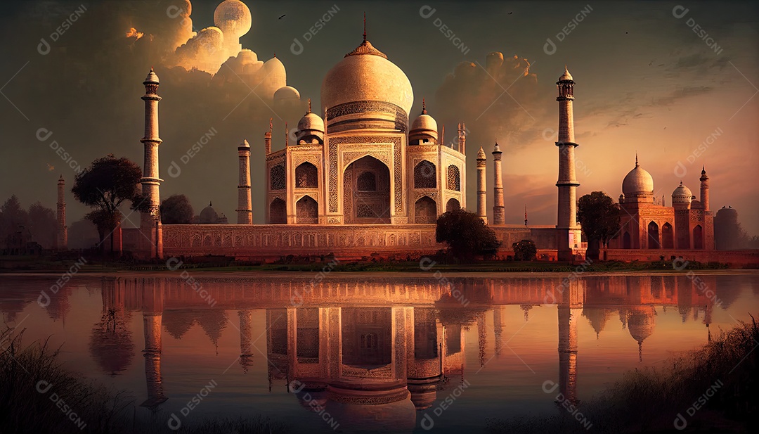 Taj mahal no país de agra.