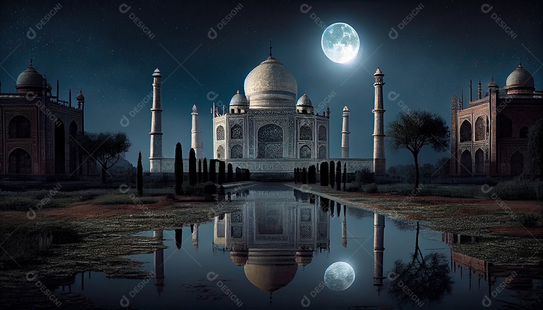 Taj mahal no país de agra.