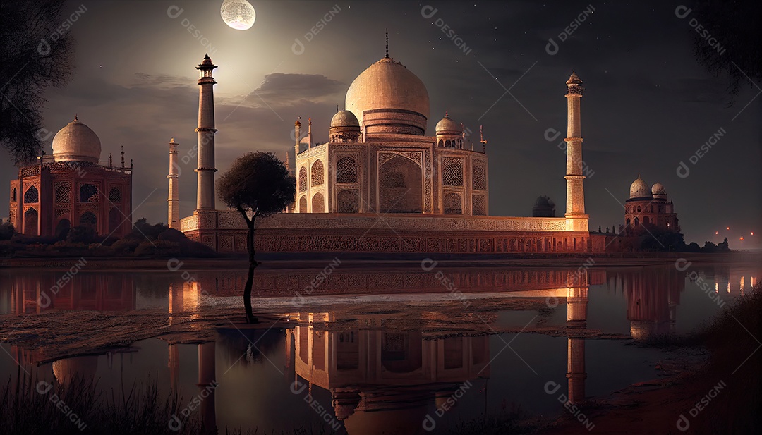 Taj mahal no país de agra.