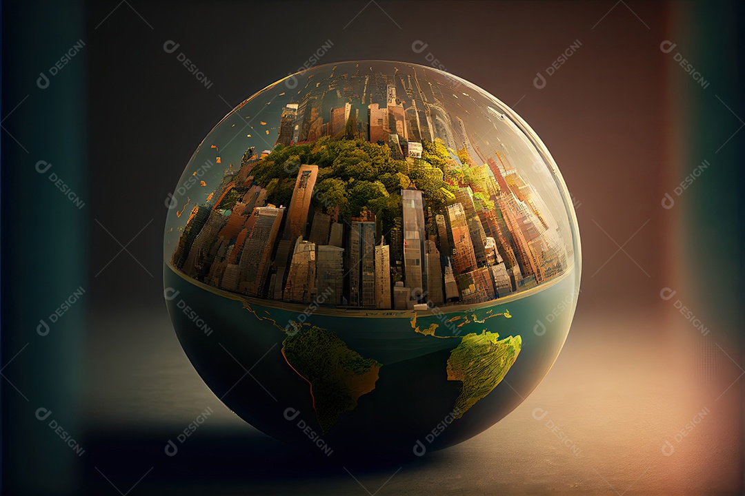 A cidade cresce no globo.