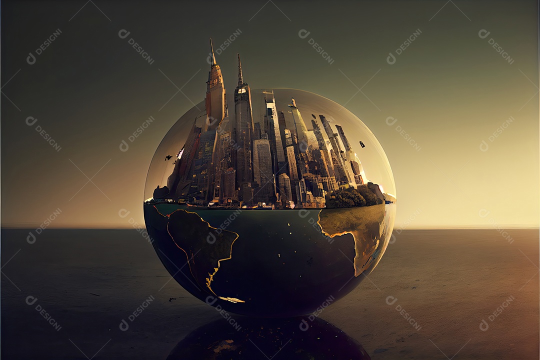 A cidade cresce no globo.