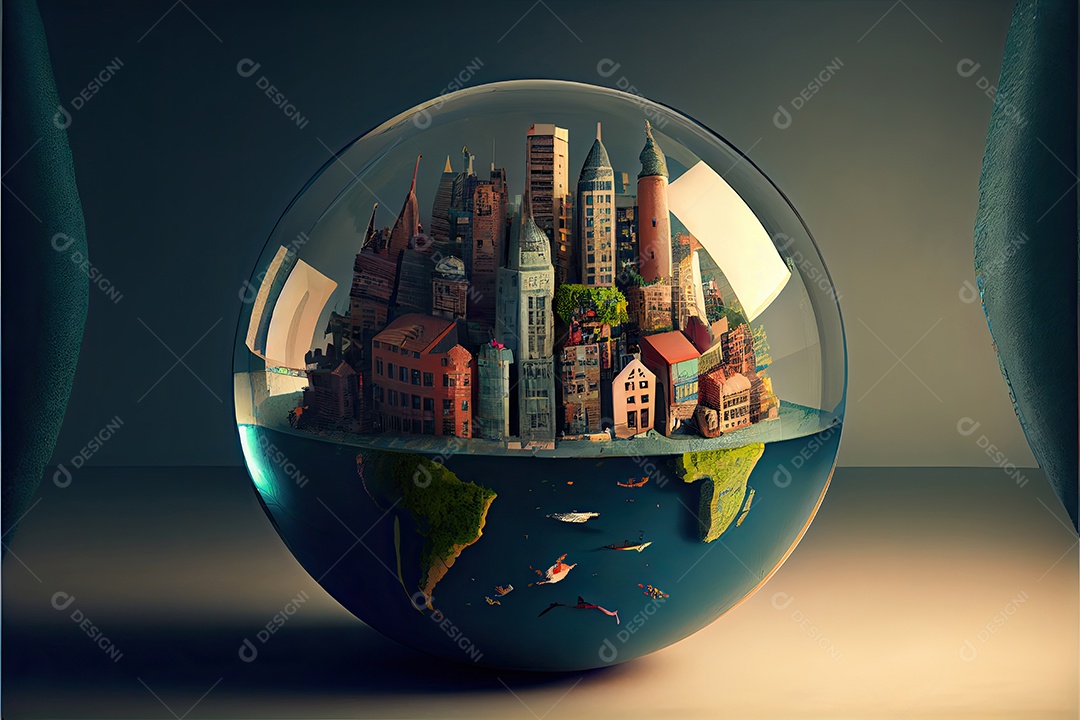 A cidade cresce no globo.