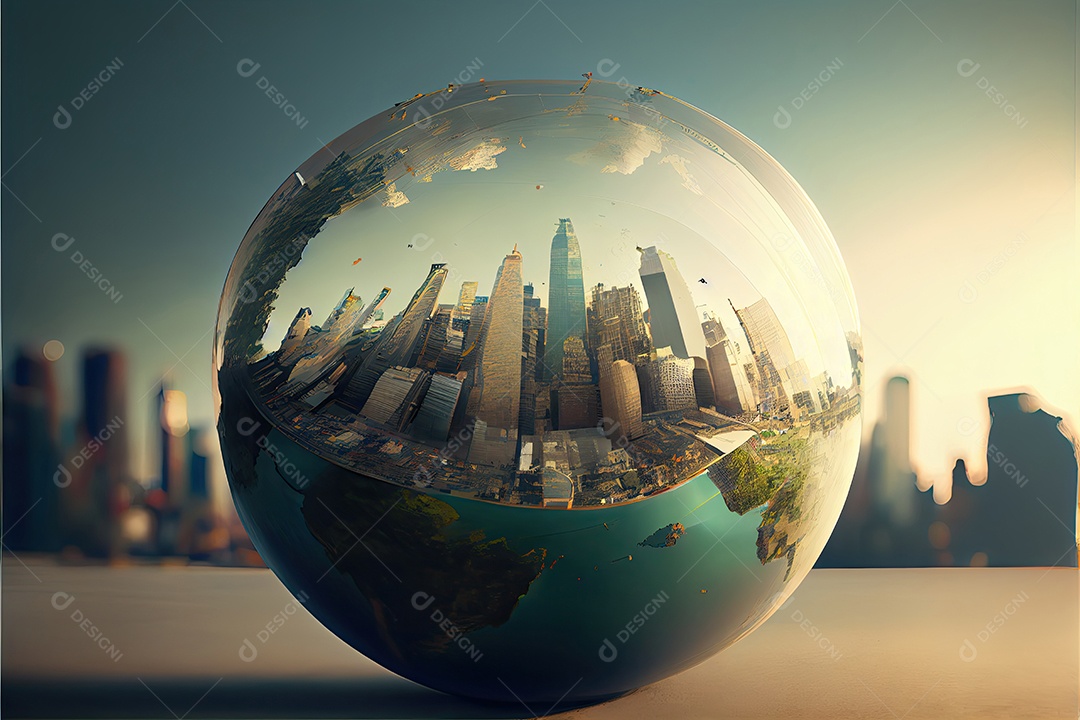 A cidade cresce no globo.