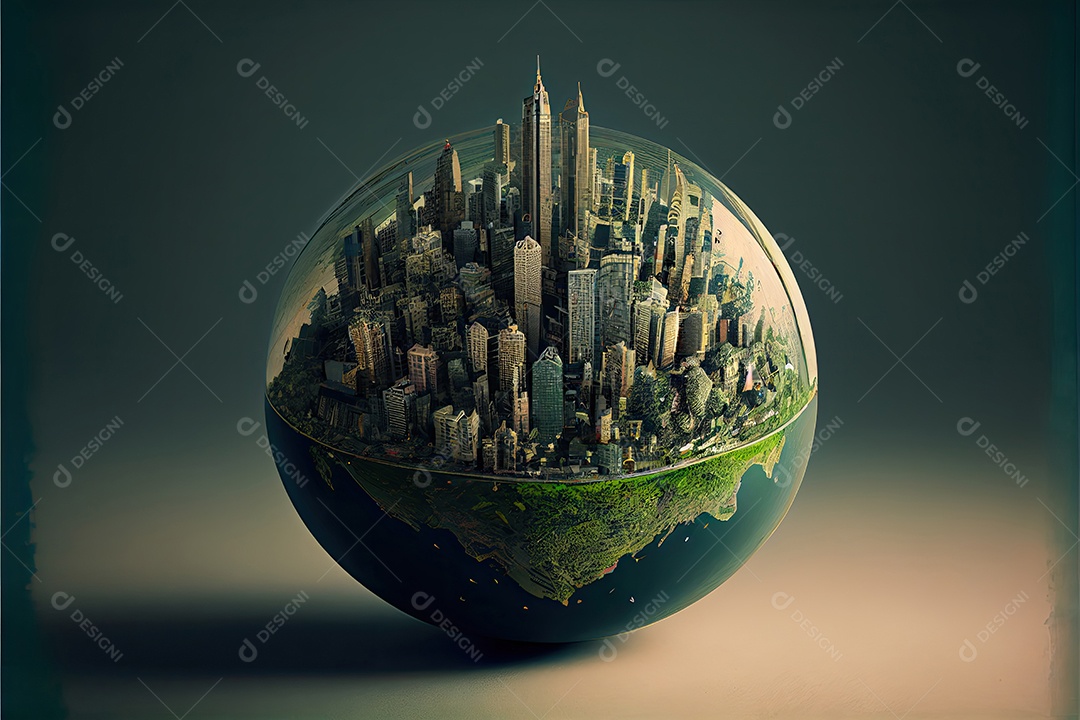 A cidade cresce no globo.