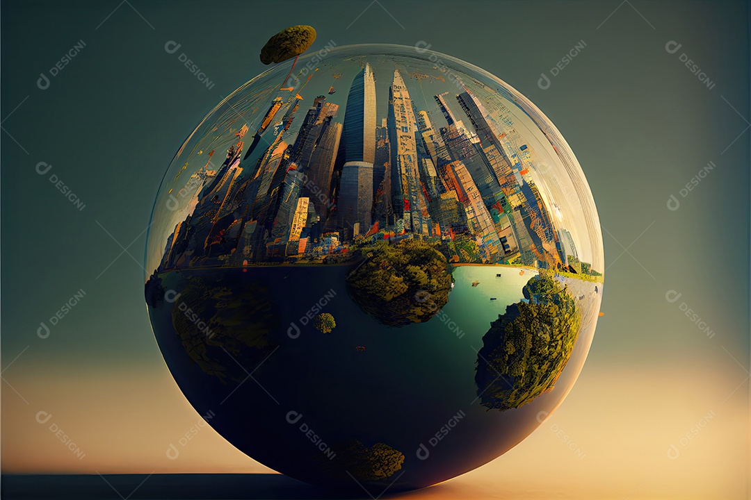 A cidade cresce no globo.