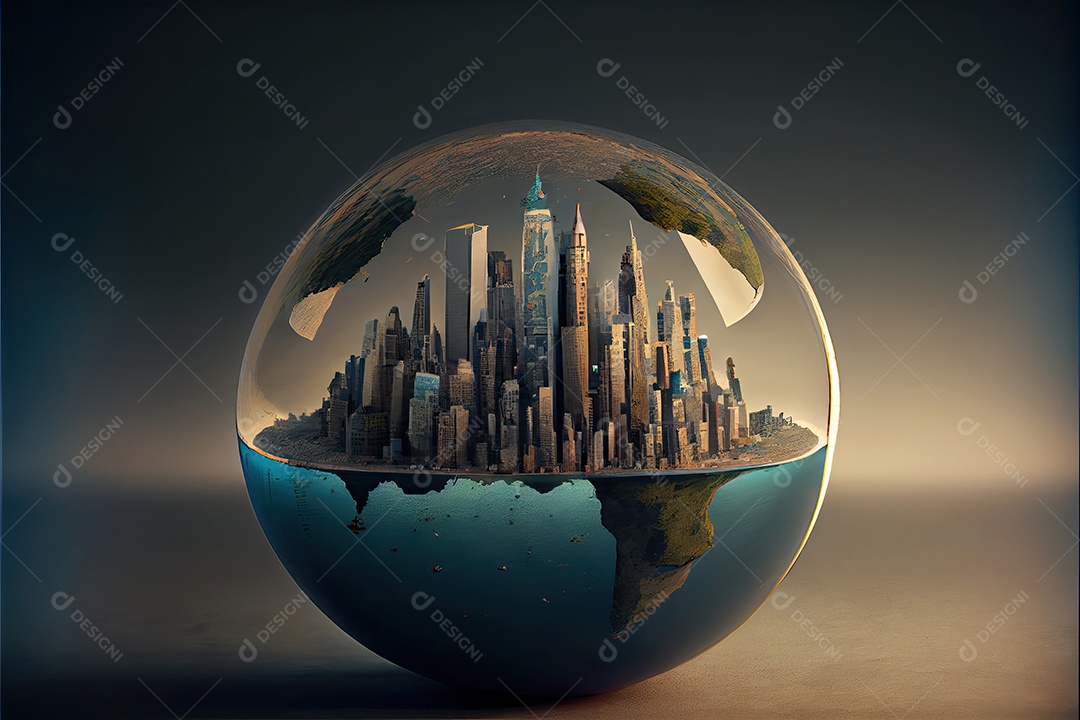 A cidade cresce no globo.