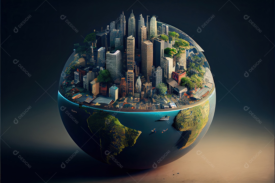 A cidade cresce no globo.