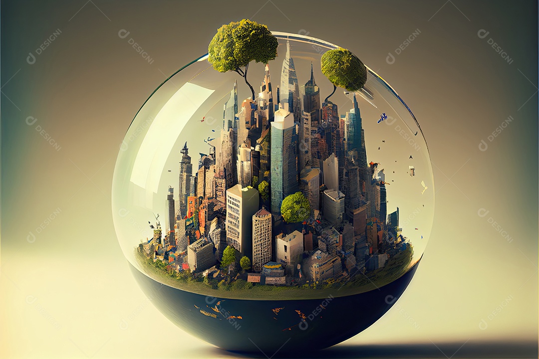 A cidade cresce no globo.