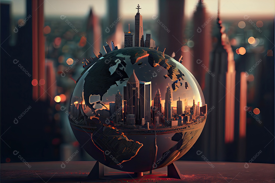 A cidade cresce no globo.